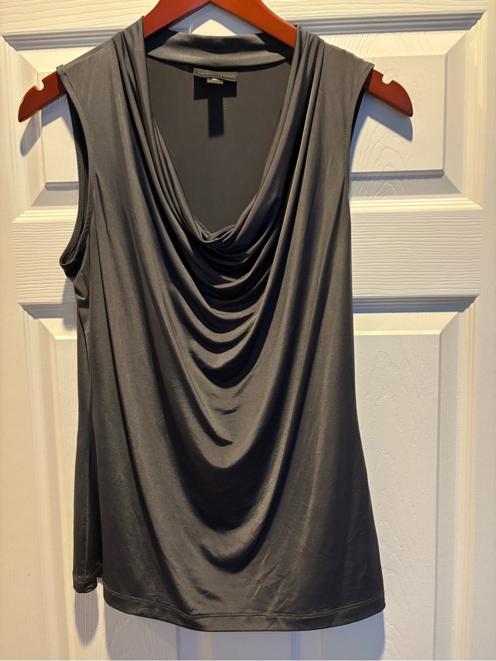 Worthington Charcoal Gray Cowl Neck Sleeveless Top